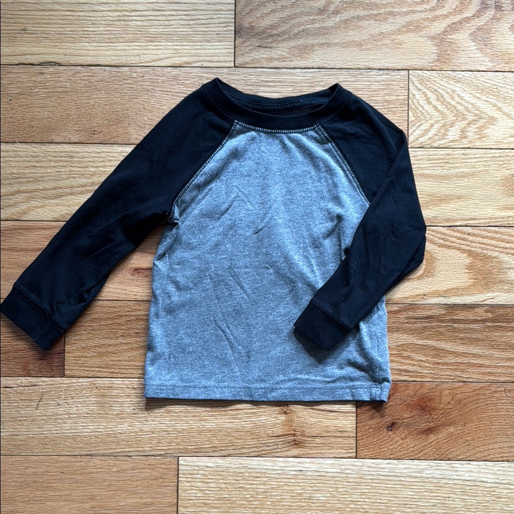 Cat & Jack Gray and Black Long Sleeve Tee